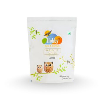Hobby Premium Jumbo In-Shell Chilean Walnuts 500g, whole Chilean walnuts with shell, large size premium walnuts, fresh crunchy dry fruits rich in Omega-3 and antioxidants.