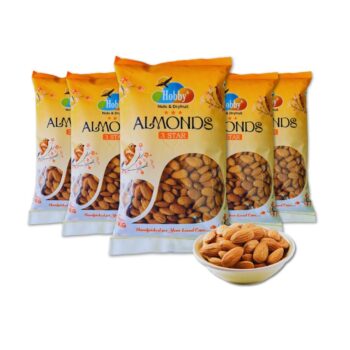 HOBBY California Almonds 1kg, premium raw natural American Badam Giri, crunchy whole almonds, high protein healthy snack, preservative-free dry fruits.