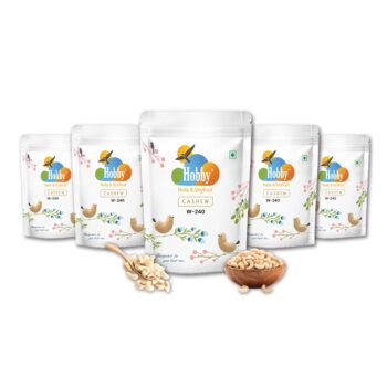 Hobby Nuts & Dryfruit W210 Cashews – Premium Quality Whole Kaju for Snacks, Sweets, Desserts and Gifting