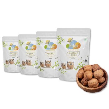 Hobby Premium Jumbo In-Shell Chilean Walnuts 500g, whole Chilean walnuts with shell, large size premium walnuts, fresh crunchy dry fruits rich in Omega-3 and antioxidants.