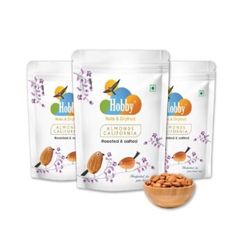 Premium California Raw Almonds 250g by HOBBY, crunchy whole American Badam Giri, high protein healthy snack for daily consumption