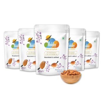 Premium California Raw Almonds 250g by HOBBY, crunchy whole American Badam Giri, high protein healthy snack for daily consumption