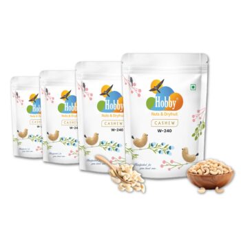 Hobby W210 Whole Cashews Pack – Premium Grade Handpicked Kaju Nuts in Freshness-Sealed Packaging