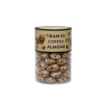 Hobby Tiramisu Coffee Chocolate Almonds 200g, premium roasted almonds coated with tiramisu coffee chocolate, gourmet chocolate almond dragees in reusable jar.